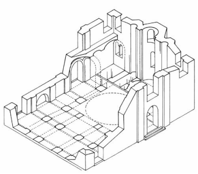 Σχεδιαστική αναπαράσταση εσωτερικού ναού Σωτήρος Λυκοδήμου.