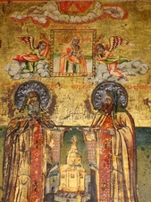 Οι μοναχοί Βαρνάβας και Σωφρόνιος, κτήτορες της Ιεράς Μονής Σουμελά.